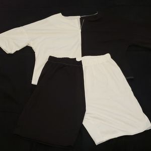 Biker shorts and top